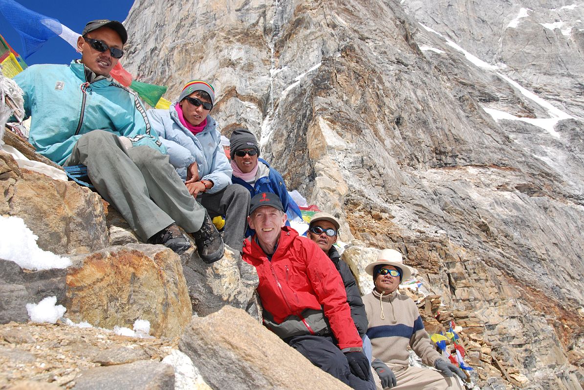 Rolwaling 07 16 Chandraman, Dumbar, Pasang, Jerome Ryan, Palden, Gyan Tamang On Tashi Lapcha Pass